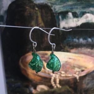 118: “Wave” Twisted Venetian Glass Earrings